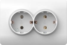 Розетка CHINT Розетка 2-м NEW3-E с заземлением, защитные шторки 16А белый 431541