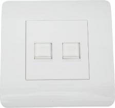 Розетка CHINT Розетка компьютерная 2-м NEW3-E RJ45 белый 431553