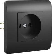 Розетка CHINT Розетка NEW3-E 16А без заземления, защитные шторки черный 431486