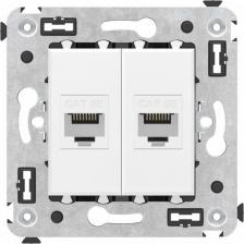 Розетка DKC Avanti Компьютерная розетка RJ-45 без шторки в стену, кат.5е двойная, Белое облако, цена за 1 шт