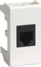 Розетка DKC Компьютерная розетка предназначена для подсоединения кабеля к компьютеру, принтеру и прочей оргтехнике. 8Р8С; комплектуется одномодульным гнездом;