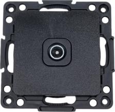 Розетка EKF Механизм 1-местной проходной TV розетки PROxima Стокгольм, 75Ом, 5-862МГц, черный EZA00-127-10