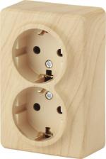 Розетка Эра 11-2205-11 11-2205-11 Розетка 2х2P+E Schuko, 16A-250В, IP20, ОУ, Эксперт, сосна, цена за 1 шт