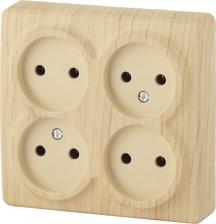 Розетка Эра 11-2210-11 11-2210-11 Розетка 4х2P, 16A-250В, IP20, ОУ, Эксперт, сосна, цена за 1 шт