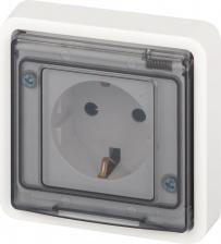 Розетка Эра 11-2522-01 Розетка Эксперт 11-2522-01 2P+E IP55, шторки, 16A-250В, СУ, белый, цена за 1 шт
