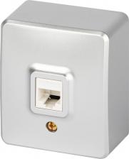 Розетка Эра 11-3203-03 Розетка Эксперт 11-3203-03 информационная RJ45, IP20, ОУ, алюминий, цена за 1 шт