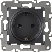 Розетка Эра 12-2001-05 12-2001-05 Розетка 2P+E Schuko, 16A-250В, IP20, без м.лапок, Эра12, антрацит, цена за 1 шт