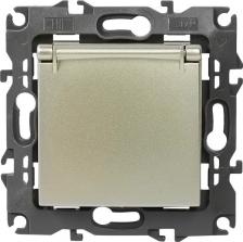 Розетка Эра 12-2103-04 12-2103-04 Розетка 2P+E Schuko со шторками с крышкой, 16A-250В, IP20, Эра12, шампань, цена за 1 шт