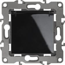 Розетка Эра 12-2103-06 12-2103-06 Розетка 2P+E Schuko со шторками с крышкой, 16A-250В, IP20, Эра12, чёрный, цена за 1 шт