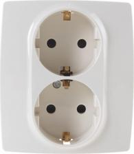 Розетка Эра 12-2104-02 12-2104-02 Розетка 2X2P+E Schuko со шторками, 16A-250В, IP20, Эра12, слоновая кость, цена за 1 шт