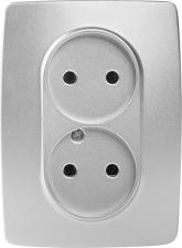 Розетка Эра 12-2107-03 12-2107-03 Розетка 2X2P, 16A-250В, IP20, Эра12, алюминий, цена за 1 шт