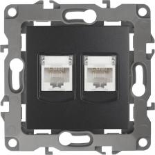 Розетка Эра 12-3108-05 12-3108-05 Розетка информационная двойная 2XRJ45, IP20, Эра12, антрацит, цена за 1 шт