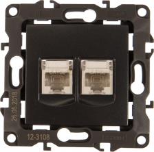 Розетка Эра 12-3108-12 12-3108-12 Розетка информационная двойная 2XRJ45, IP20, Эра12, графит, цена за 1 шт