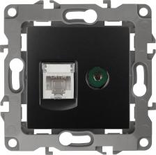 Розетка Эра 12-3110-05 12-3110-05 Розетка комбинированная RJ45+TV, IP20, Эра12, антрацит, цена за 1 шт