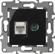 Розетка Эра 12-3110-06 12-3110-06 Розетка комбинированная RJ45+TV, IP20, Эра12, чёрный, цена за 1 шт