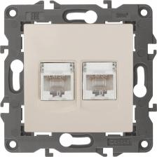 Розетка Эра 14-3108-02 14-3108-02 Розетка 2хRJ45, IP20, сл.кость, цена за 1 шт