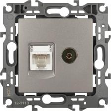 Розетка Эра Розетка Серия 12 12-3110-16 комбинированная RJ45 TV, титан Б0065646