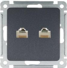 Розетка Hegel Розетка компьютерная Master РСКК-440-08 черная два модуля RJ45 cat 5e