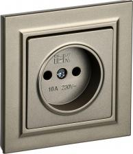 Розетка ИЭК BRITE Розетка 1-местная без заземления без защитных шторок 10А в сб. РСР10-1-0-БрШ шампань, цена за 1 шт