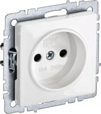 Розетка ИЭК BRITE Розетка 1-местная без заземления с защитными шторками 10А РСш10-2-БрБ белый, цена за 1 шт