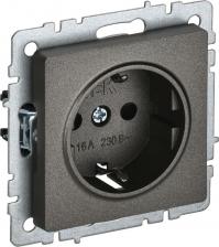 Розетка ИЭК BRITE Розетка 1-местная с заземлением без защитных шторок 16А РС11-1-0-БрТБ темная бронза, цена за 1 шт