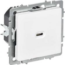 Розетка ИЭК BRITE Розетка USB C 65Вт высокоскоростная зарядка РЮ12-1-БрАБ арктический белый, цена за 1 шт