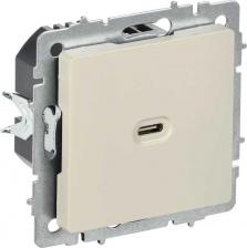 Розетка ИЭК BRITE Розетка USB C 65Вт высокоскоростная зарядка РЮ12-1-БрКр бежевый, цена за 1 шт