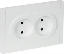 Розетка ИЭК FORTE&PIANO Розетка 2-местная без заземления с защитными шторками безвинтовое крепление 10А FP225 белый, цена за 1 шт