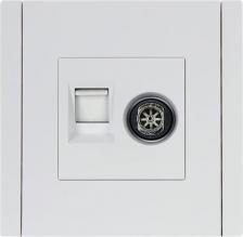Розетка ИЭК FORTE&PIANO Розетка двойная TV+RJ45 кат.5E FP236 белый, цена за 1 шт