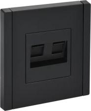 Розетка ИЭК FORTE&PIANO Розетка компьютерная двойная RJ45 кат.5E FP133 черный, цена за 1 шт