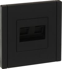 Розетка ИЭК FORTE&PIANO Розетка компьютерная двойная RJ45 кат.6 FP134 черный, цена за 1 шт