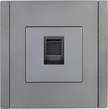 Розетка ИЭК FORTE&PIANO Розетка компьютерная RJ45 кат.6 FP531 сталь, цена за 1 шт