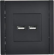 Розетка ИЭК FORTE&PIANO Розетка USB A+A 3,1А FP149 черный, цена за 1 шт