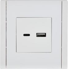 Розетка ИЭК FORTE&PIANO Розетка USB A+C 18Вт FP251 белый, цена за 1 шт