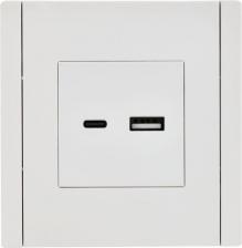 Розетка ИЭК FORTE&PIANO Розетка USB A+C 3,1А FP250 белый, цена за 1 шт
