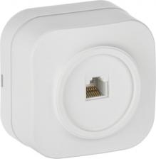 Розетка ИЭК GLORY Розетка для открытой установки компьютерная RJ45 кат.5E РК10-ХБм белый матовый, цена за 1 шт