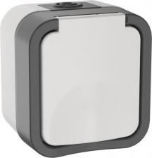 Розетка ИЭК Розетка 1-м ОП TORS 16А IP55 TS220 с заземл. с крышкой бел. TS-R16-16-55-K41