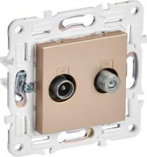 Розетка ИЭК SKANDY Розетка двойная TV+SAT SK-A13Sa песочный, цена за 1 шт