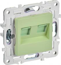 Розетка ИЭК SKANDY Розетка компьютерная двойная RJ45 кат.5E SK-K03G мятный, цена за 1 шт