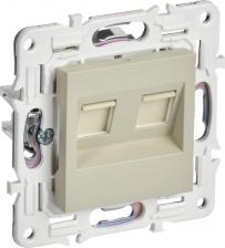 Розетка ИЭК SKANDY Розетка компьютерная двойная RJ45 кат.6 SK-K04B бежевый, цена за 1 шт
