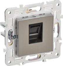 Розетка ИЭК SKANDY Розетка компьютерная RJ45 кат.6 SK-K02N металл никель, цена за 1 шт