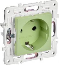 Розетка ИЭК SKANDY Розетка с заземлением с защитными шторками 16А безвинтовое крепление SK-R06G мятный, цена за 1 шт