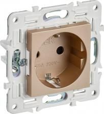Розетка ИЭК SKANDY Розетка с заземлением с защитными шторками 16А SK-R04Sa песочный, цена за 1 шт