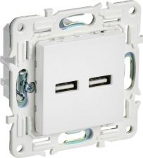 Розетка ИЭК SKANDY Розетка USB A+A 3,1А SK-R15W арктический белый, цена за 1 шт