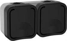 Розетка ИЭК TORS Розетка 2-местная горизонтальная 16А IP55 TS122 графит, цена за 1 шт