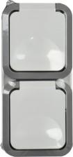 Розетка ИЭК TORS Розетка 2-местная вертикальная 16А IP55 TS232 белый, цена за 1 шт