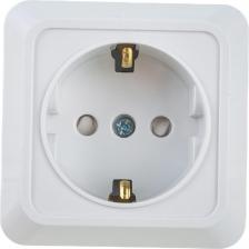 Розетка In Home Розетка 1-м BOLLETO защ. шторки с заземл. накл. 7028х бел. ASD / 4690612000954