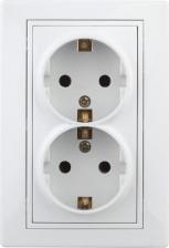 Розетка Intro 1-205-01 Розетка Plano 1-205-01 с заземлением двойная 2X2P+E Schuko, 16А-250В, IP20, СУ, белый, цена за 1 шт