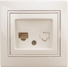 Розетка Intro 1-303-02 Розетка Plano 1-303-02 информационная RJ45, IP20, СУ, слоновая кость, цена за 1 шт