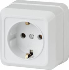 Розетка Intro 2-202-01 Розетка Quadro 2-202-01 с заземлением 2P+E Schuko, 16А-250В, IP20, ОУ, белый, цена за 1 шт